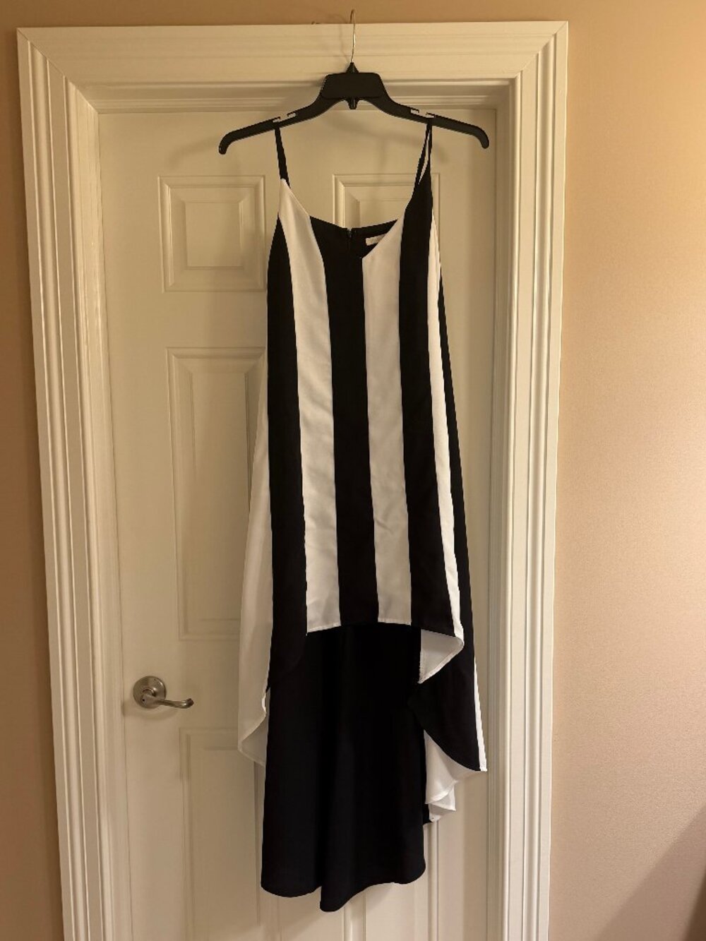 Stripe Flowy Hi/Lo Boston Proper Black and White Dress